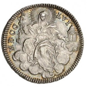 Реверс монеты Папская область, 2 джулио, 1753-1757
