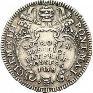 Аверс монеты Папская область, 2 джулио, 1758