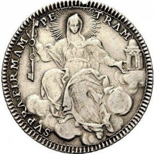 Реверс монеты Папская область, 2 джулио, 1758