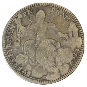 Реверс монеты Папская область, 2 джулио, 1758-1769