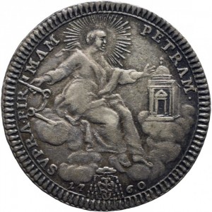 Реверс монеты Папская область, 2 джулио, 1760-1761