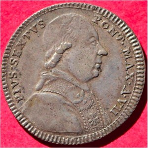 Аверс монеты Папская область, 2 джулио, 1777-1784