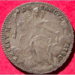 Реверс монеты Папская область, 2 джулио, 1777-1784