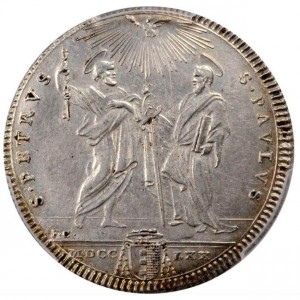 Реверс монеты Папская область, 1 тестоне, 1770-1773