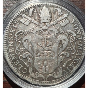 Аверс монеты Папская область, ½ скудо, 1773