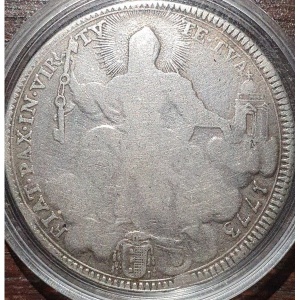 Реверс монеты Папская область, ½ скудо, 1773