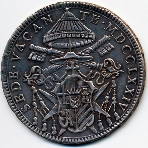 Аверс монеты Папская область, ½ скудо, 1774
