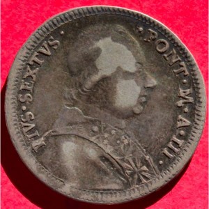 Аверс монеты Папская область, ½ скудо, 1777