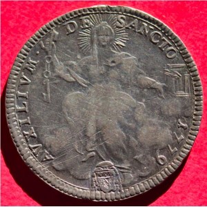 Реверс монеты Папская область, ½ скудо, 1778-1796