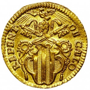 Аверс монеты Папская область, ½ цехина, 1740-1756