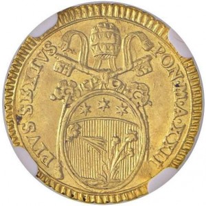 Аверс монеты Папская область, ½ цехина, 1796-1797