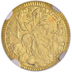 Реверс монеты Папская область, ½ цехина, 1796-1797