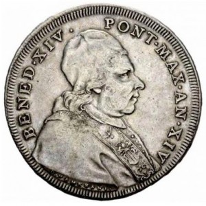 Аверс монеты Папская область, 1 скудо, 1753-1754