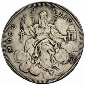 Реверс монеты Папская область, 1 скудо, 1753-1754