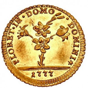 Аверс монеты Папская область, ½ доппии, 1776-1784