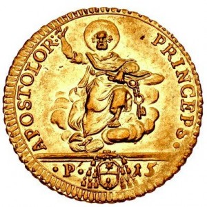 Реверс монеты Папская область, ½ доппии, 1776-1784
