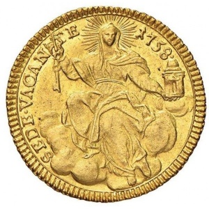 Реверс монеты Папская область, 1 цехин, 1758