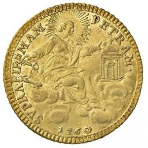 Реверс монеты Папская область, 1 цехин, 1760-1762