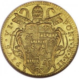 Аверс монеты Папская область, 1 цехин, 1775-1776