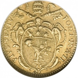 Аверс монеты Папская область, 1 цехин, 1776-1784