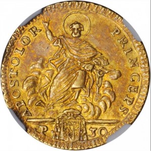 Реверс монеты Папская область, 1 доппия, 1776-1785