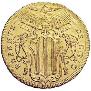 Реверс монеты Папская область, 2 цехина, 1748