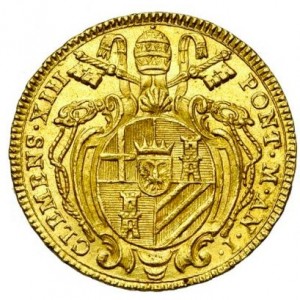 Аверс монеты Папская область, 2 цехина, 1759-1766