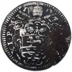 Аверс монеты Папская область, ½ гроссо, 1676, Бюст Святого Павла вправо