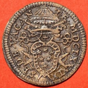 Аверс монеты Папская область, ½ гроссо, 1689, Вакантный престол