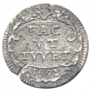 Реверс монеты Папская область, ½ гроссо, 1692