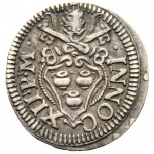 Аверс монеты Папская область, ½ гроссо, 1695-1698