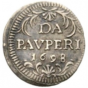 Реверс монеты Папская область, ½ гроссо, 1695-1698