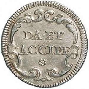 Реверс монеты Папская область, ½ гроссо, 1710