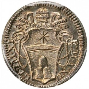 Аверс монеты Папская область, ½ гроссо, 1712, Надпись на реверсе: "CONSER VATAE PEREVNT"