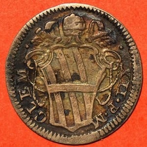 Аверс монеты Папская область, ½ гроссо, 1730, Надпись на реверсе: "ET MORIENTVR IN SITI"