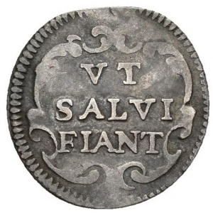 Реверс монеты Папская область, ½ гроссо, 1730, Надпись на реверсе: "VT SALVI FIANT"