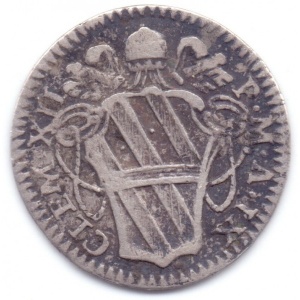 Аверс монеты Папская область, ½ гроссо, 1739, Надпись на реверсе: "NON EST PAX"