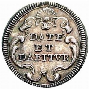 Реверс монеты Папская область, 1 гроссо, 1709-1712