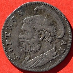 Реверс монеты Папская область, 1 гроссо, 1735
