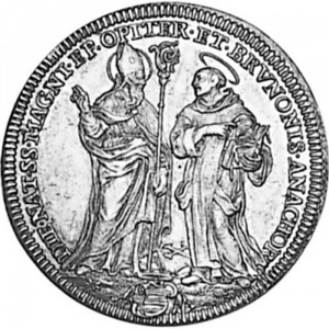 Реверс монеты Папская область, 1 джулио, 1694, Святые на реверсе