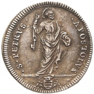 Реверс монеты Папская область, 1 джулио, 1717