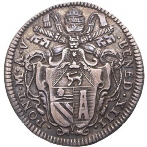 Аверс монеты Папская область, 1 джулио, 1728