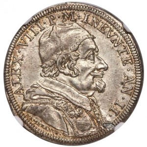 Аверс монеты Папская область, 1 тестоне, 1690