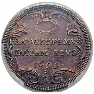 Реверс монеты Папская область, 1 тестоне, 1699