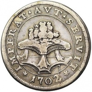 Реверс монеты Папская область, 1 тестоне, 1702-1703