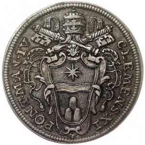 Аверс монеты Папская область, 1 тестоне, 1704
