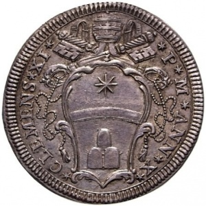 Аверс монеты Папская область, 1 тестоне, 1710