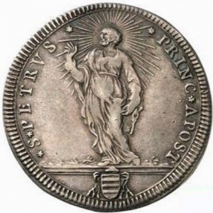 Реверс монеты Папская область, 1 тестоне, 1717