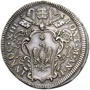 Аверс монеты Папская область, 1 тестоне, 1722