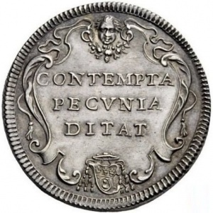 Реверс монеты Папская область, 1 тестоне, 1722